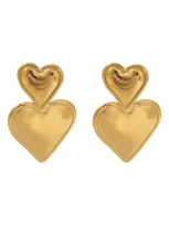 Petit Moments Francesca Double Heart Drop Earrings In Gold