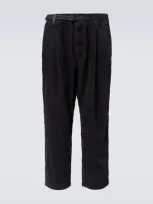 And Wander Cotton Corduroy Straight Pants In Black