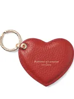 Aspinal Of London Leather Heart Keyring In Gold