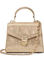 Aspinal Of London Mini Glitter Modern Mayfair Bag In Gold