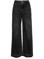 B+ab Fringed Relaxed Jeans In Black