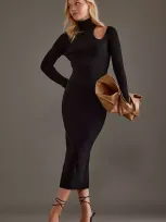 Bardot Olesa Knit Midi Dress In Black