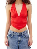 Bdg Urban Outfitters Ari Halter Crop Top In Red