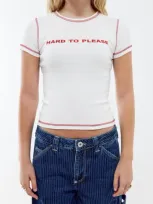 Bdg Urban Outfitters Hard To Please Graphic Baby Tee In White