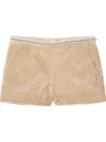 Billieblush Kids' Velvet Shorts In Gold