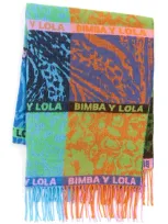 Bimba Y Lola Patchwork Scarf In Orange