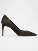 Black Suede Studio Amaya Suede Classic Pumps In Brown