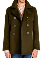 Brooklyn Brigade Green Wool Double Breasted Peacoat