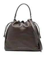 Brunello Cucinelli Soft Leather Bucket Bag With Precious Details In Brown