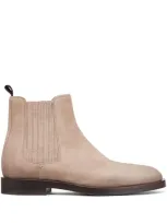 Brunello Cucinelli Suede Chelsea Boots In Beige