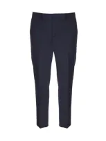 Calvin Klein Elegant Wool Blend Trousers In Blue