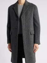 Cardinal Of Canada Mercer Herringbone Wool Blend Coat In Charcoal Herringbone