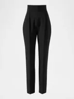 Carolina Herrera High-rise Pintuck Skinny-leg Pants In Black