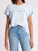 Caslonr Caslon(r) Ruffle Trim Top In Blue Skyway