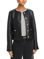 Cinq À Sept Brooke Quilted Vegan Leather Jacket In Black