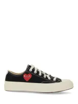 Comme Des Garçons Play X Converse 'red Heart' Black Tela Sneakers