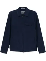 Corneliani Textured Shirt Jacket In Blue