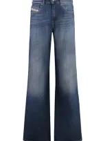 Diesel 1978 D-akemi Wide-leg Jeans In Blue