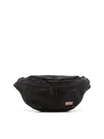 Diesel Utlt Beltbag-belt Bag In Cloudy-effect Denim In Black