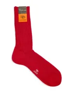 Dore Dore Cotton Rib-knit Socks In Red