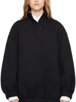 Dries Van Noten Black Stand Collar Sweatshirt In 900 Black