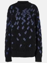 Dries Van Noten Sequined Virgin Wool Sweater In Black