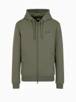 Ea7 Tennis Club Cotton-blend Hooded Sweatshirt In Green