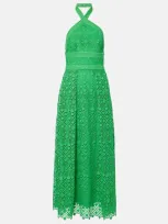 Elie Saab Halterneck Midi Dress In Green