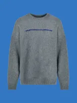 Emporio Armani Asv Black Blue Capsule Collection Brushed Wool Jumper In Gray