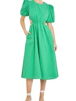 English Factory Stripe Cutout Maxi Dress In Green