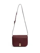 Fabiana Filippi Leather Messenger Bag With Eclipse Buckle In Red