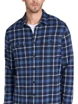 Faherty Legend Sweater Shirt Blue Winds Plaid