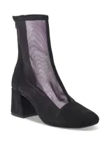 Free People Women's Wisteria Mesh Boots In Black Suede/mesh