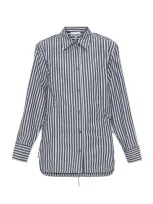 Ganni Shirt With Stripe Pattern In Black