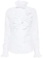 Giambattista Valli Ruffle Shirt In White