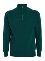 Harrods Cashmere Zip-up Sweater In Green