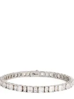 Hatton Labs Sterling Silver And Cubic Zirconia Tennis Bracelet In White