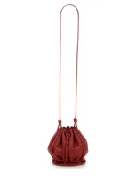 Hereu Molina Pleated Leather Bucket Bag In Red