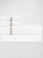 Home Treasures Alina Pillowcases Pair, Queen In White / Dune