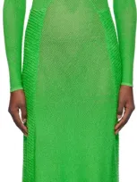 Isa Boulder Green Sweetheart Long Sleeve Maxi Dress In Leaf