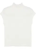 Issey Miyake Wooly Pleats Top In White