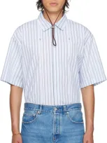 Jacquemus Blue Les Classiques 'la Chemise' Shirt In 3fe Print Blue Strip