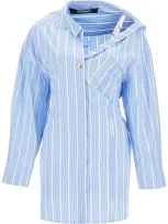 Jacquemus 'la Mini Robe Chemise' Shirt Dress In Blue