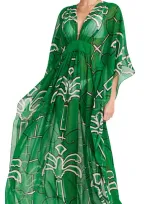 Johanna Ortiz Secret Garden Dress Nishi-ibo Palms Green - Ecru In Green Ecru