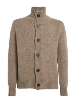 Johnstons Of Elgin Cashmere Donegal Cardigan In Beige