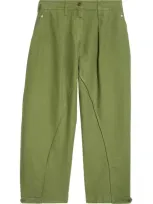 Jw Anderson Twisted Seam Cotton Workwear Pants In Dark Green