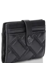 Kurt Geiger Kensington Drench Quilted Leather Bifold Wallet In Black