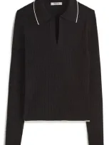 Madewell The Signature Knit Johnny Collar Sweater In Abyss Combo