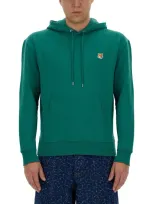 Maison Kitsuné "fox Head" Sweatshirt In Green