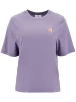 Maison Kitsuné Lilac Cotton T-shirt In Purple